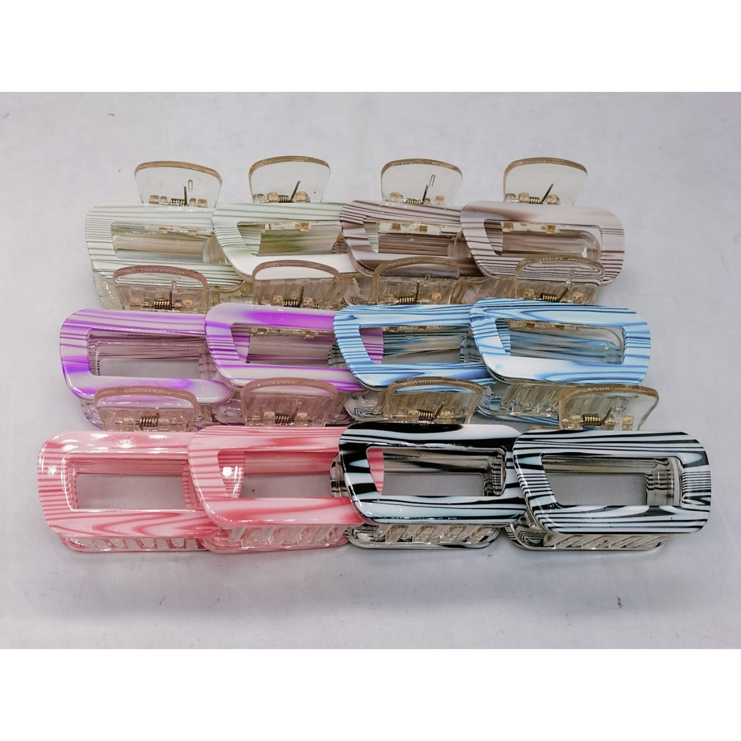 Fashion Alley Assorted Print 6 CM Hair Claw For Women Pack Of 12 Fashion Alley Assorted Print 6 CM Hair Claw For Women Pack Of 12