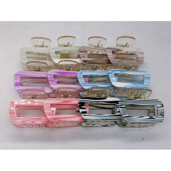 Fashion Alley Assorted Print 6 CM Hair Claw For Women Pack Of 12