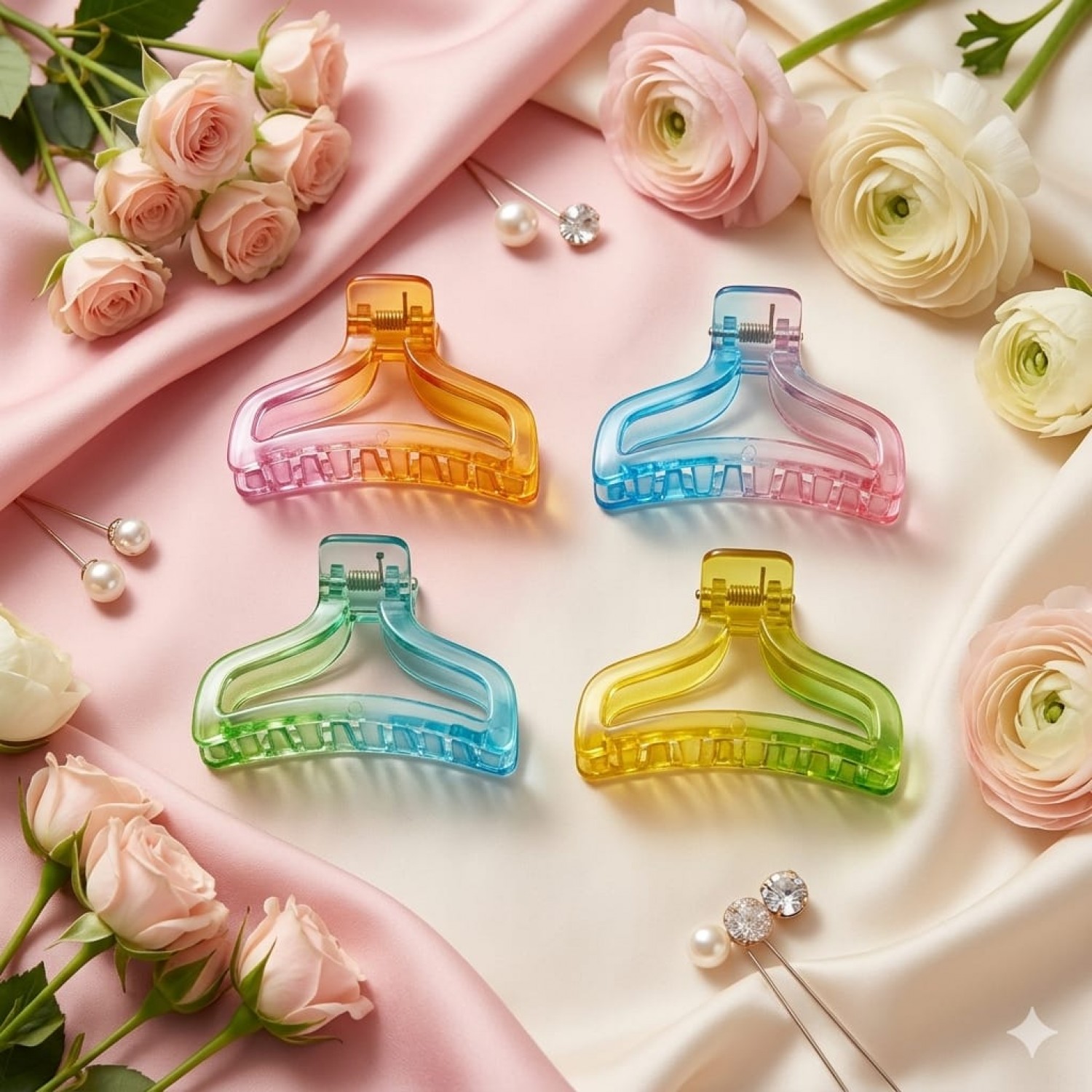 Fashion Alley 6 cm Matt Hair Claw For Women Pack Of 12