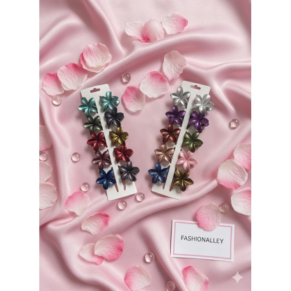 Fashion Alley 3 Cm Flower Hair Claw For Women Pack Of 12 Pc