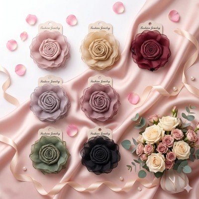 Fashion Alley 8 Flower Hair Claw For Women Pack Of 12