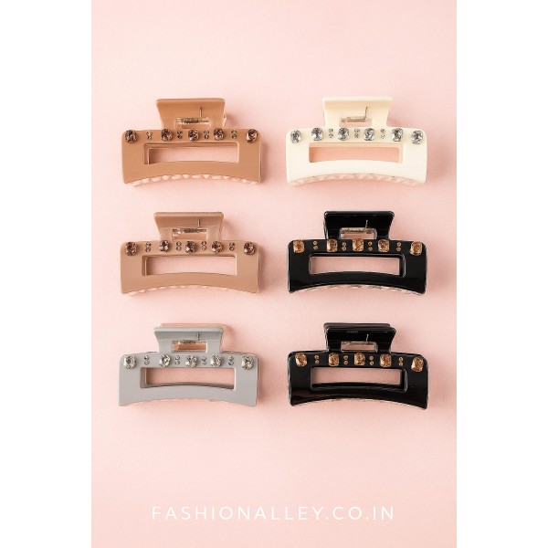 Fashion Alley 8.5 Cm Hair Claw For Women Pack Of 12 Pc