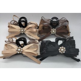 Fashion Alley [13 CM] Bow Hair Claw For Women [Pack Of 12]