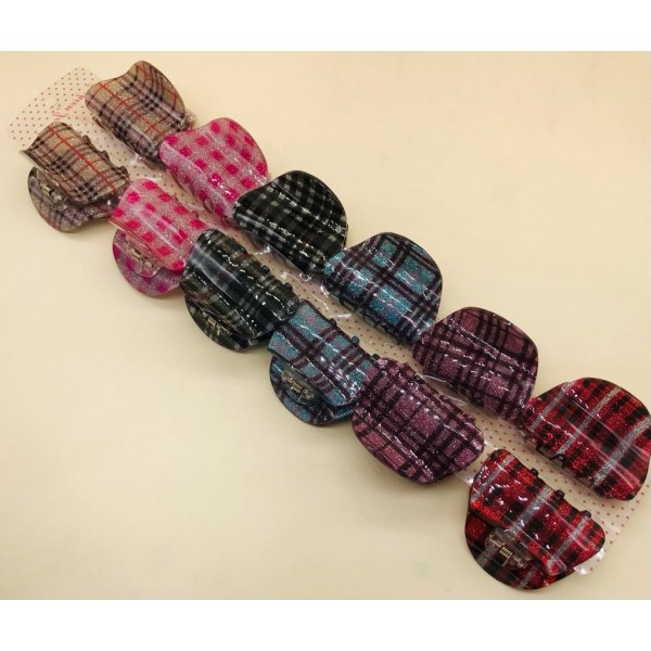 Fashion Alley Random Shape Shine Hair Claw [Pack Of 12]