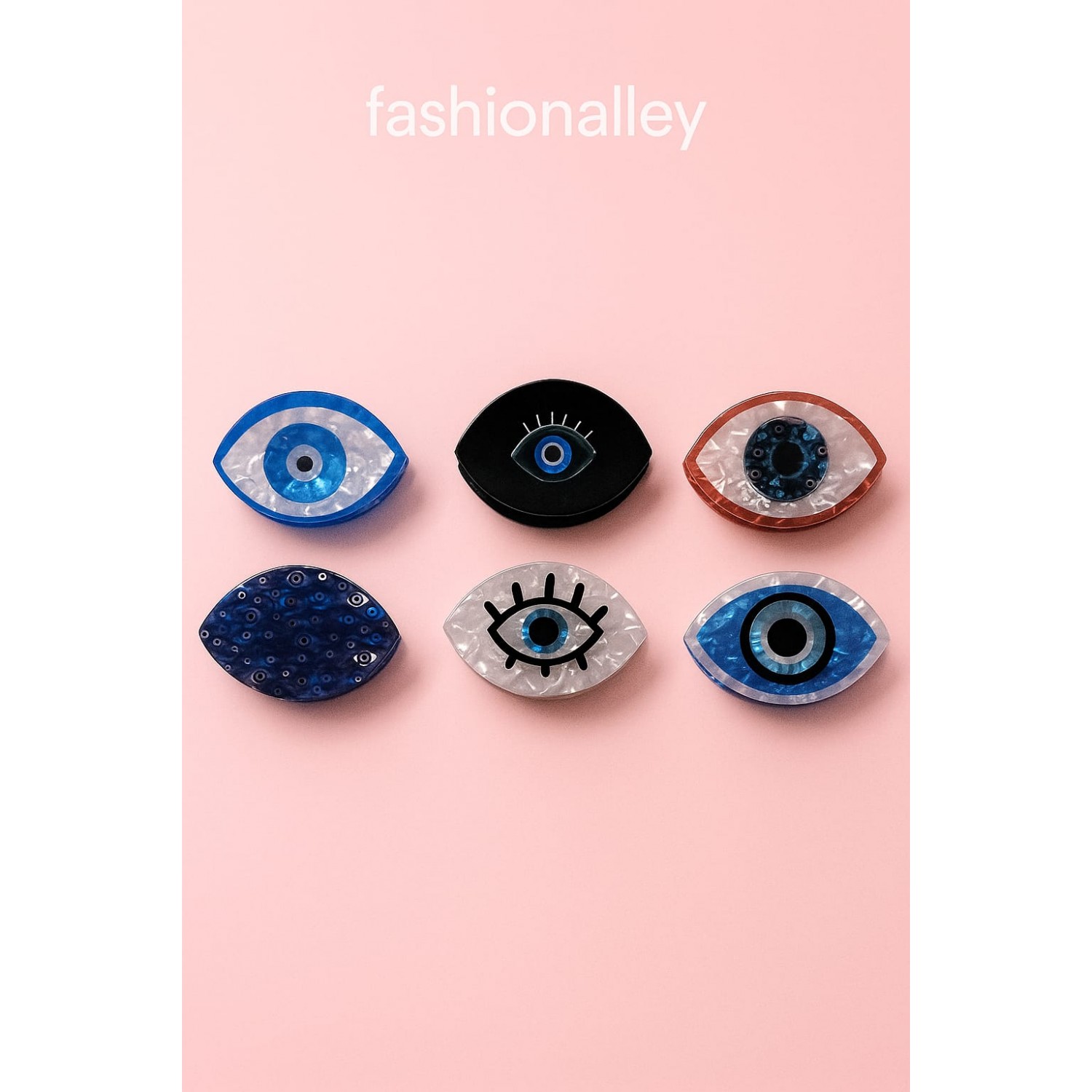 Fashion Alley Assorted Design 7 Cm Hair Claw For Women Pack Of 12