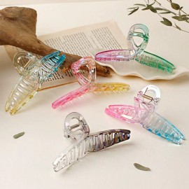 Fashion Alley Big Size Shine Hair Claw [9cm] [Pack Of 12]