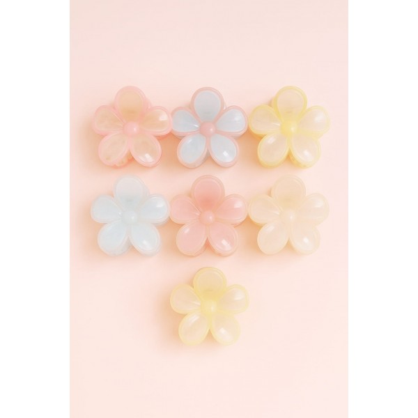 Fashion Alley 8 Cm Flower Hair Claw For Women Pack Of 12 Pc