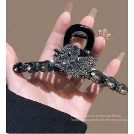 Fashion Alley 11cm Black Peacock Hair Claw For Women [Pack Of 12]