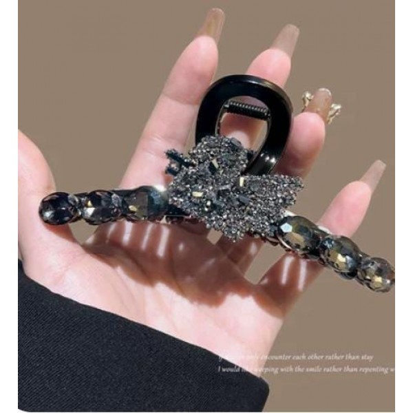 Fashion Alley 11cm Black Peacock Hair Claw For Women [Pack Of 12]
