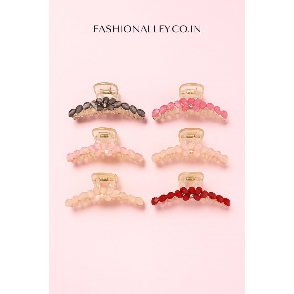 Fashion Alley 12 Cm Crystal Hair Claw For Women Pack Of 12 Pc