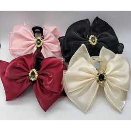 Fashion Alley 13 Cm Bow Hair Claw For Women [Pack Of 12]