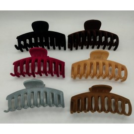 Fashion Alley 9 Cm Velvet Hair Claw For Women Pack Of 12