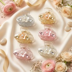 Fashion Alley 4 Cm Crystal Hair Claw For Women Pack Of 12 Pc 