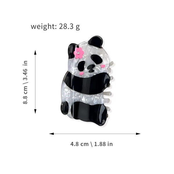 Fashion Alley 8 Cm Panda Design Hair Claw For Women Pack Of 12 Pc
