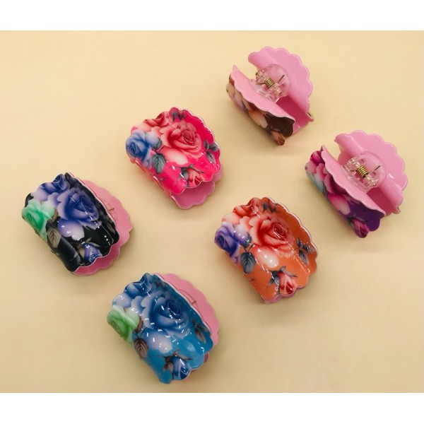 Fashion Alley Random Print  Hair Claw ( Pack of 12 )