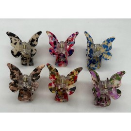 Fashion Alley Assorted Design 5 CM Buttery Hair Claw For Women [Pack Of 12]