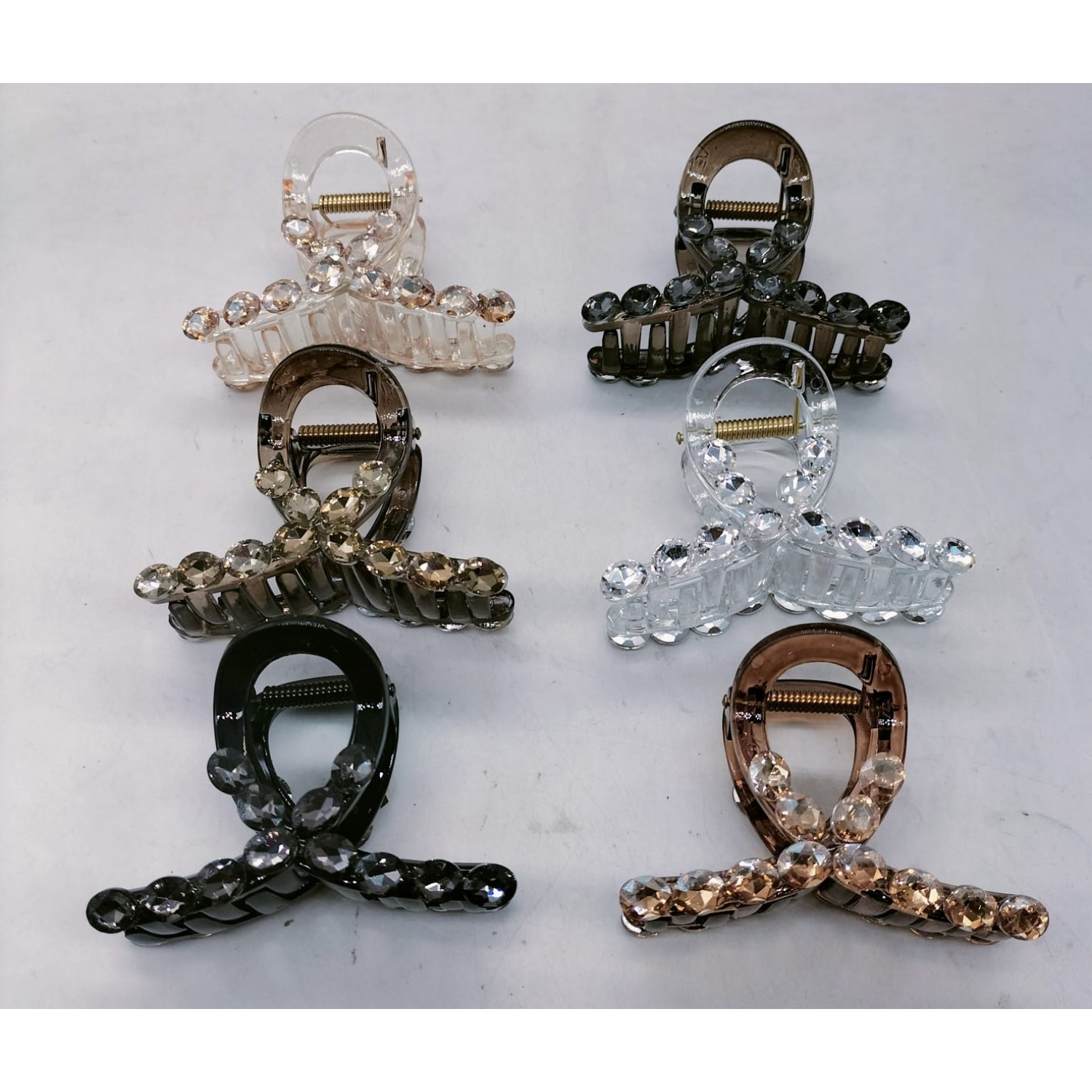 Fashion Alley 8 CM Shine Hair Claw For Women Pack Of 12