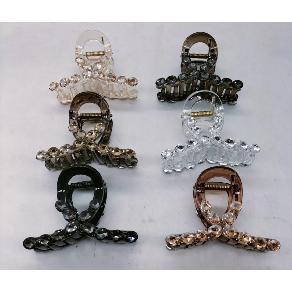 Fashion Alley 8 CM Shine Hair Claw For Women Pack Of 12