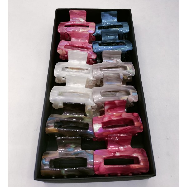 Fashion Alley 4 Cm Hair Claw For Women Pack Of 12 Pc