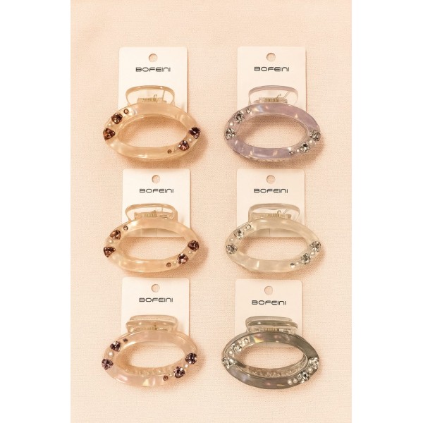 Bofeini 7 Cm Hair Claw For Women Pack Of 12