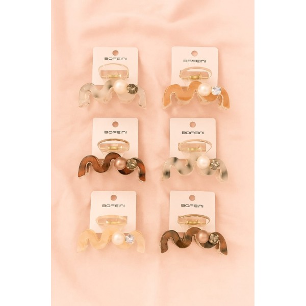 Boffini Hair Claw 10 Cm For Women Pack Of 12 Pc 