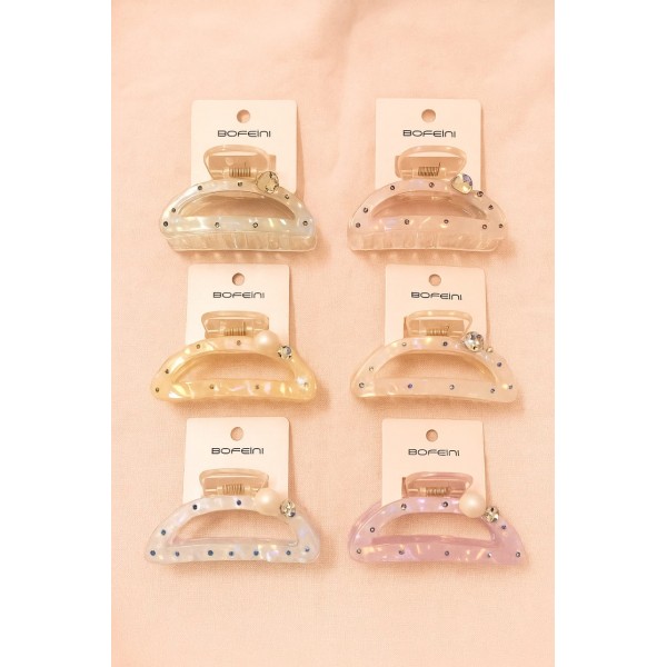 Bofeini 9 Cm Hair Claw For Women Pack Of 12