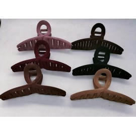 Fashion Alley 13 CM Velvet Hair Claw For Women Pack Of 12