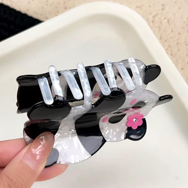 Fashion Alley 8 Cm Panda Design Hair Claw For Women Pack Of 12 Pc