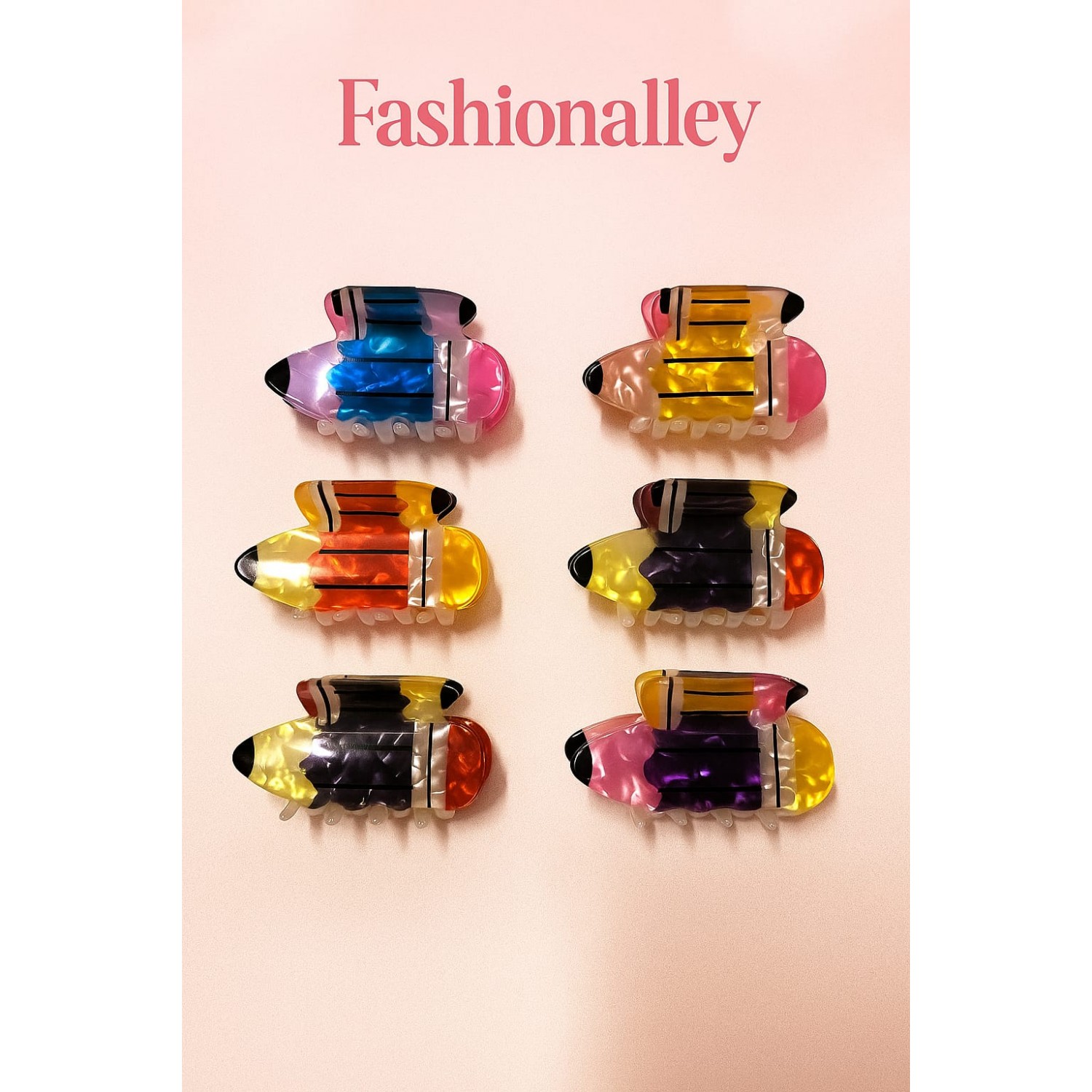 Fashion Alley 6 CM Hair Claw For Women Pack Of 12 Fashion Alley 6 CM Hair Claw For Women Pack Of 12