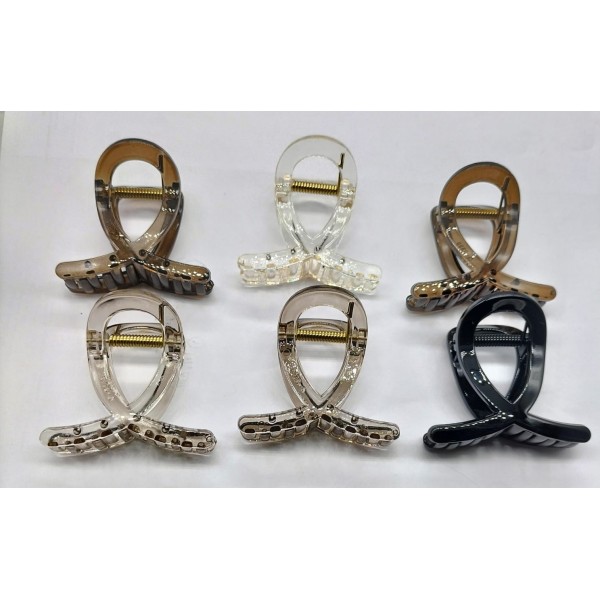 Fashion Alley 6 Cm Korean Hair Claw For Women Pack Of 12 Pc