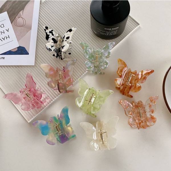 Fashion Alley Assorted Design 4 CM Butterfly Hair Claw For Women [Pack Of 12]