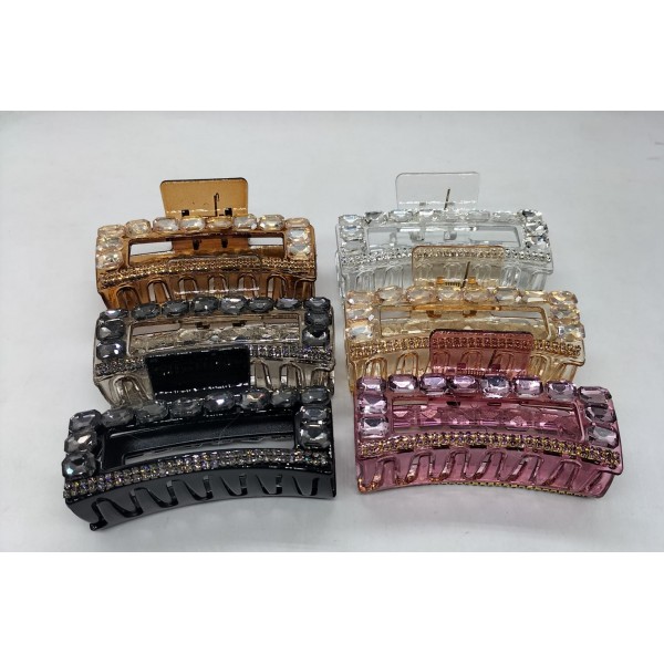 Fashion Alley 8 CM Stone Hair Claw For Women Pack Of 12