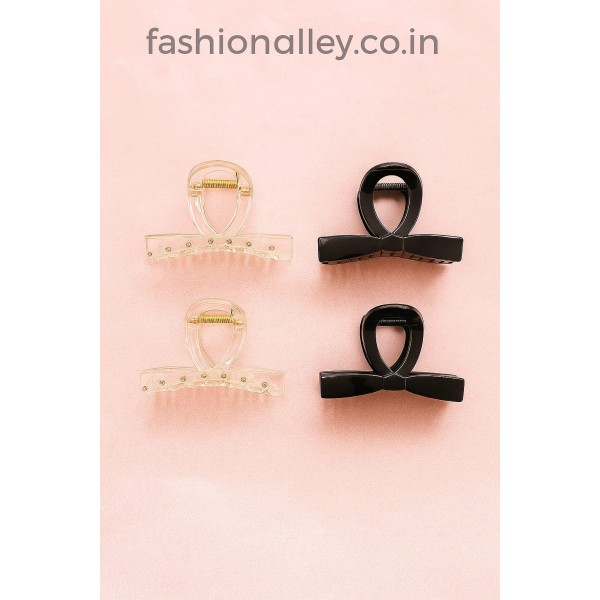 Fashion Alley 8 Cm Hair Claw For Women Pack Of 12 Pc