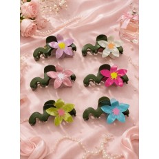 Fashion Alley 10 Cm Flower Hair Claw For Women Pack Of 12 Pc