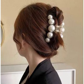 Fashion Alley 7.5 Cm Pearl Hair Claw For Women [Pack Of 12]