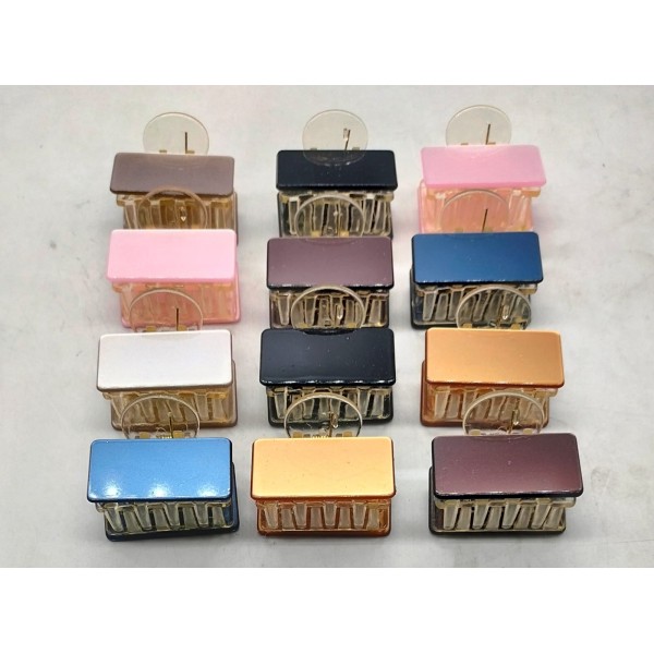 Fashion Alley Assorted Print 4 Cm Hair Claw For Women Pack Of 12 Pc