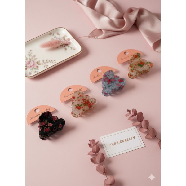 Fashion Alley 4.8 Cm Gliter Hair Claw For Women Pack Of 12 Pc Fashion Alley 4.8 Cm Gliter Hair Claw For Women Pack Of 12 Pc