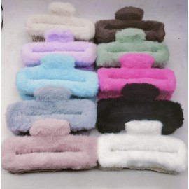 Fashion Alley 13 CM Fur Hair Claw For Women Pack Of 12
