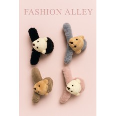 Fashion Alley 11 Cm Teddy Shape Hair Claw For Women Pack Of 12 Pc