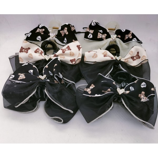 Fashion Alley 12 CM Bow Hair Claw For Women Pack Of 12