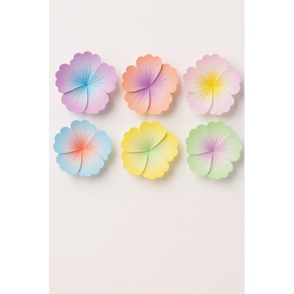 Fashion Alley 7 Cm Matt Flower Shape Hair Claw For Women Pack Of 12 Pc