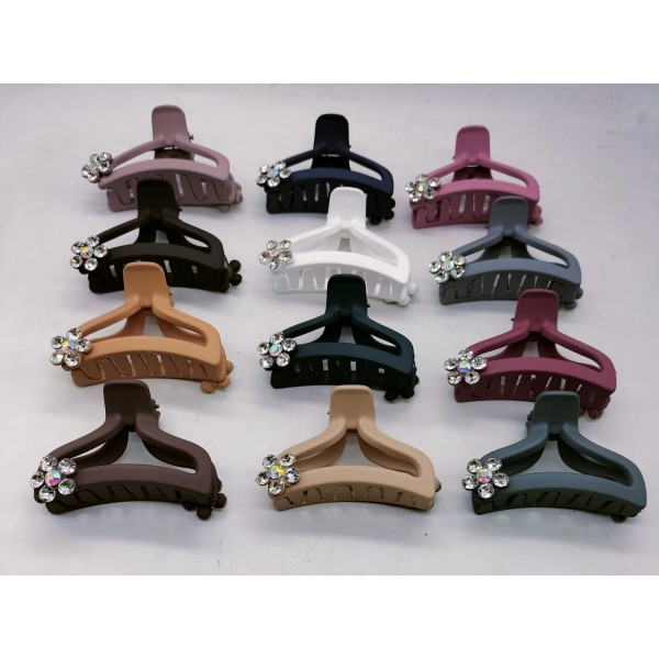 Fashion Alley 7 CM Matt Hair Claw For Women [Pack Of 12]