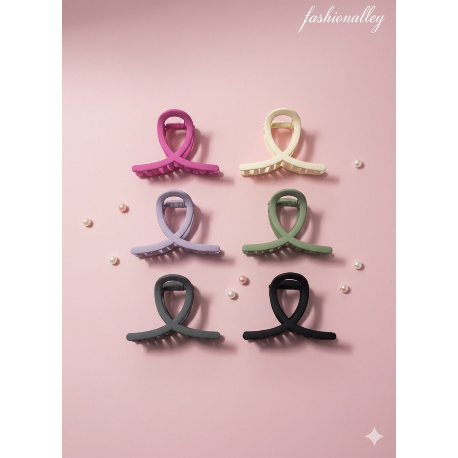 Fashion Alley 8 Cm Matt Hair Claw For Women Pack Of 12