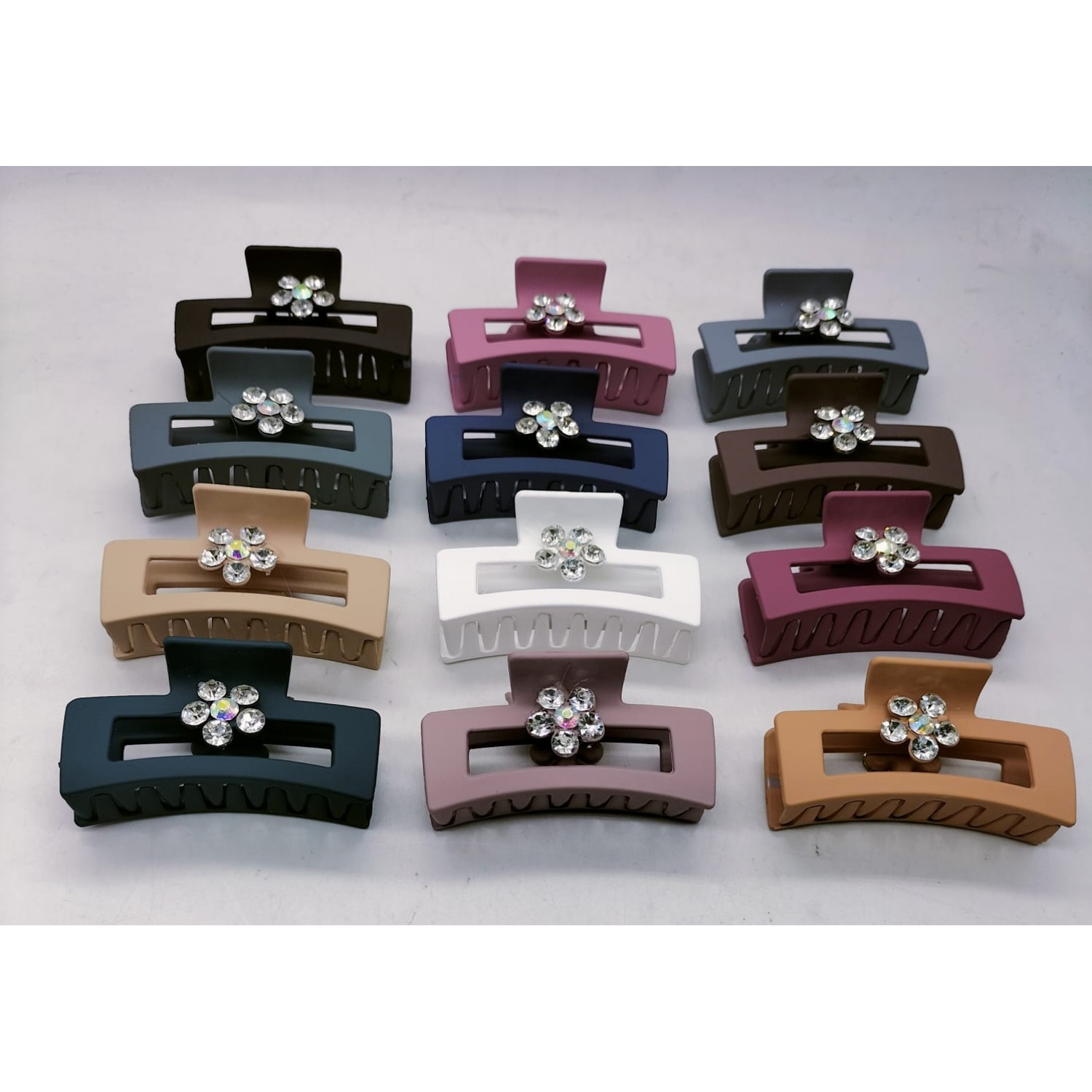 Fashion Alley 7 CM Matt Hair Claw For Women [Pack Of 12]