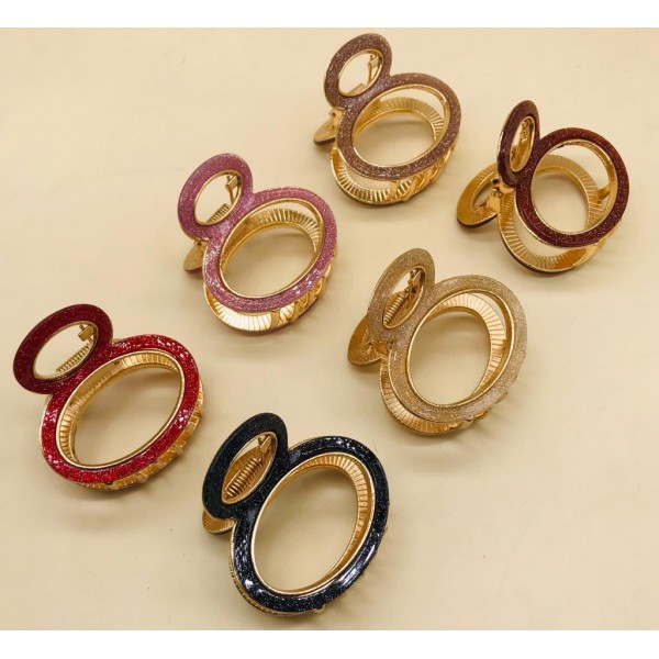 Fashion Alley Random Print Metal Hair Claw [Pack Of 12]