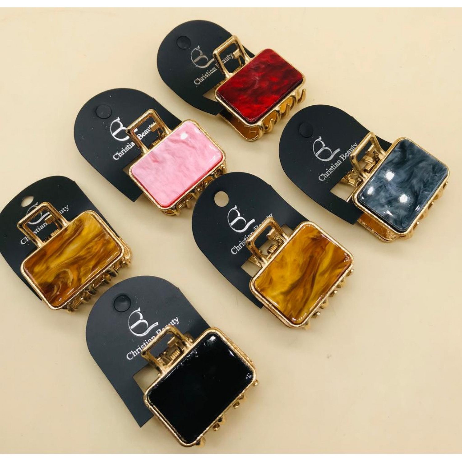 Fashion Alley Random Print Metal Hair Claw [Pack Of 12]