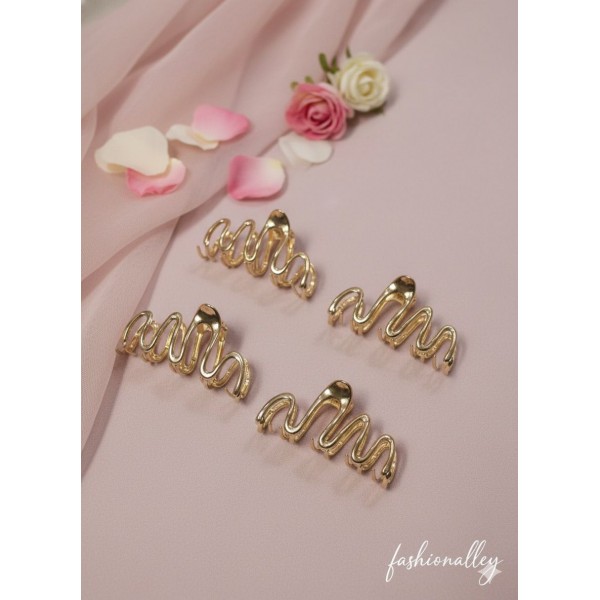 Fashion Alley Assorted Design 9 Cm Metal Hair Claw For Women Pack Of 12 Pc