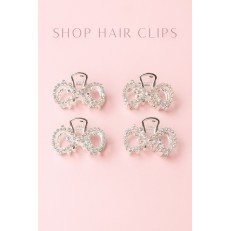 Fashion Alley 4.5 Cm Metal White Metal Hair Claw For Women Pack Of 12 Pc