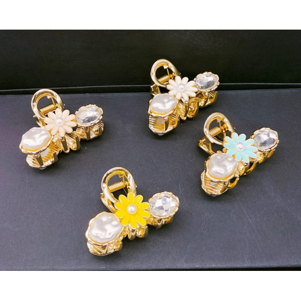 Fashion Alley 4.5 CM Mini Metal Hair Claw For Women Pack Of 12