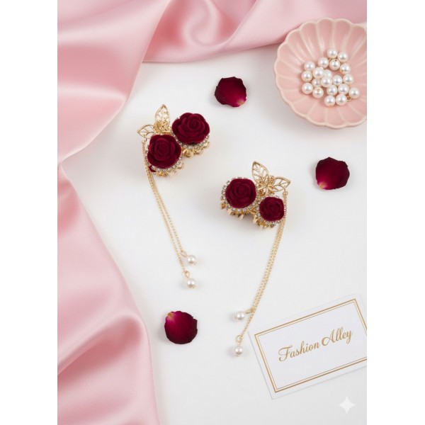 Fashion Alley 4.5 Cm Cherry Shape Hair Claw For Women Pack Of 12